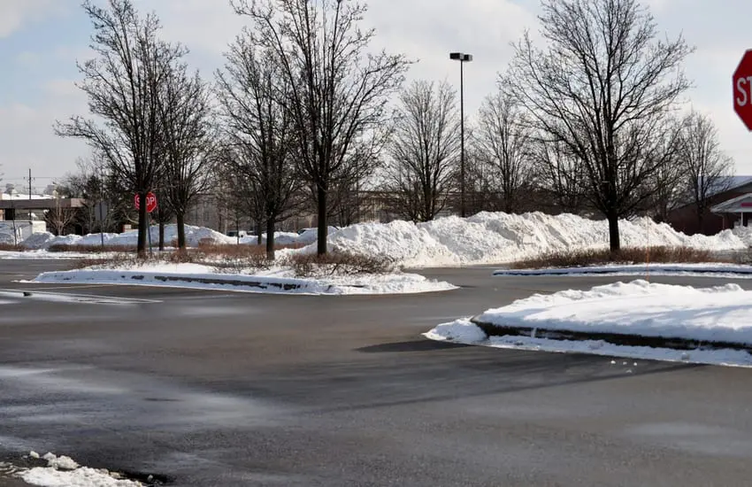 Snow Plowing Commercial Lot