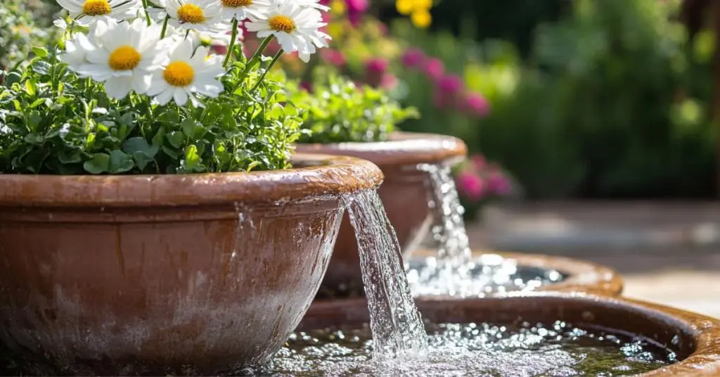 2 flower pot fountains