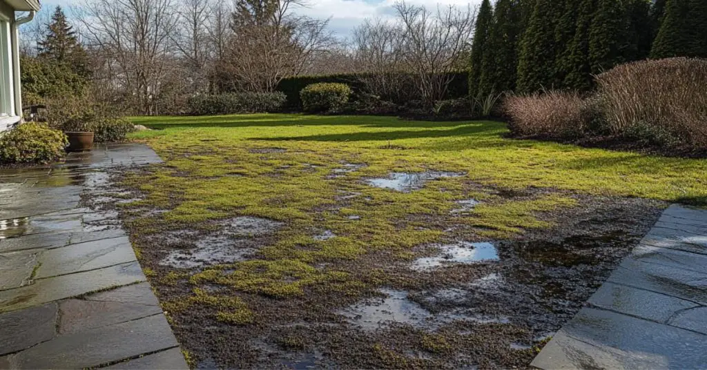 patches of empty grass, concept of how to revive your lawn after winter