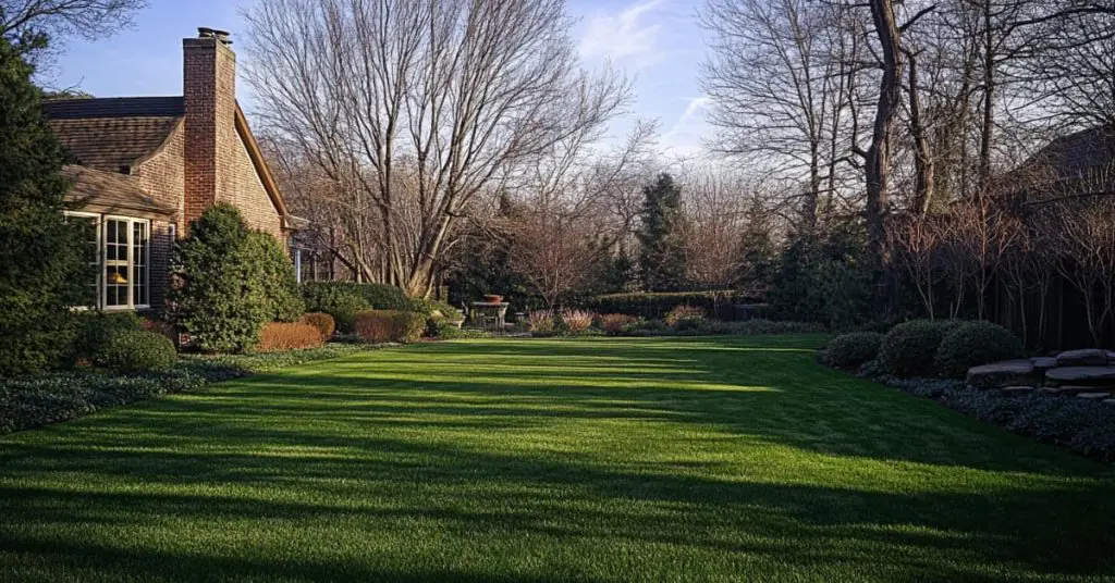 beautiful lawn and house, concept of How to revive your lawn after winter