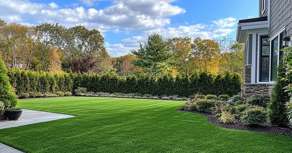 large yard with grass, and shrubs, concept of Landscapers Near Me in Morristown