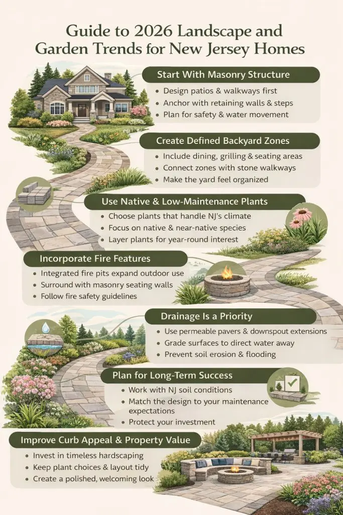 2026 landscape and garden trends infographic guide for NJ homes