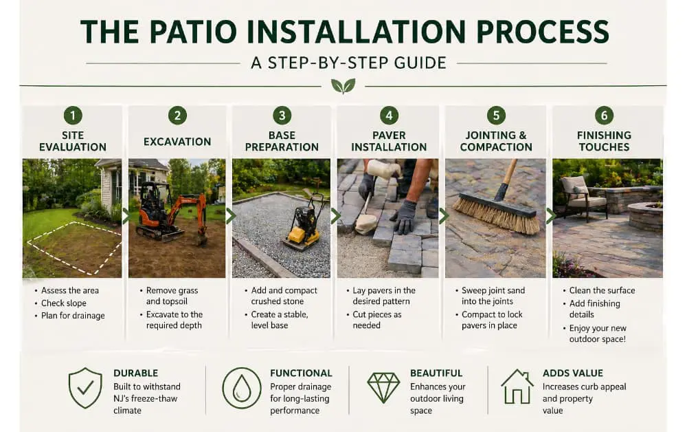 patio installation nj step by step process infographic