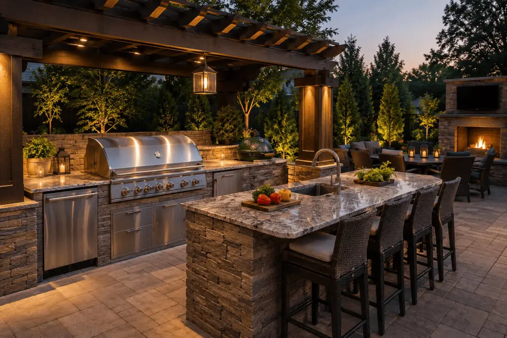 outdoor kitchen design ideas for basking ridge homes, layout for different properties