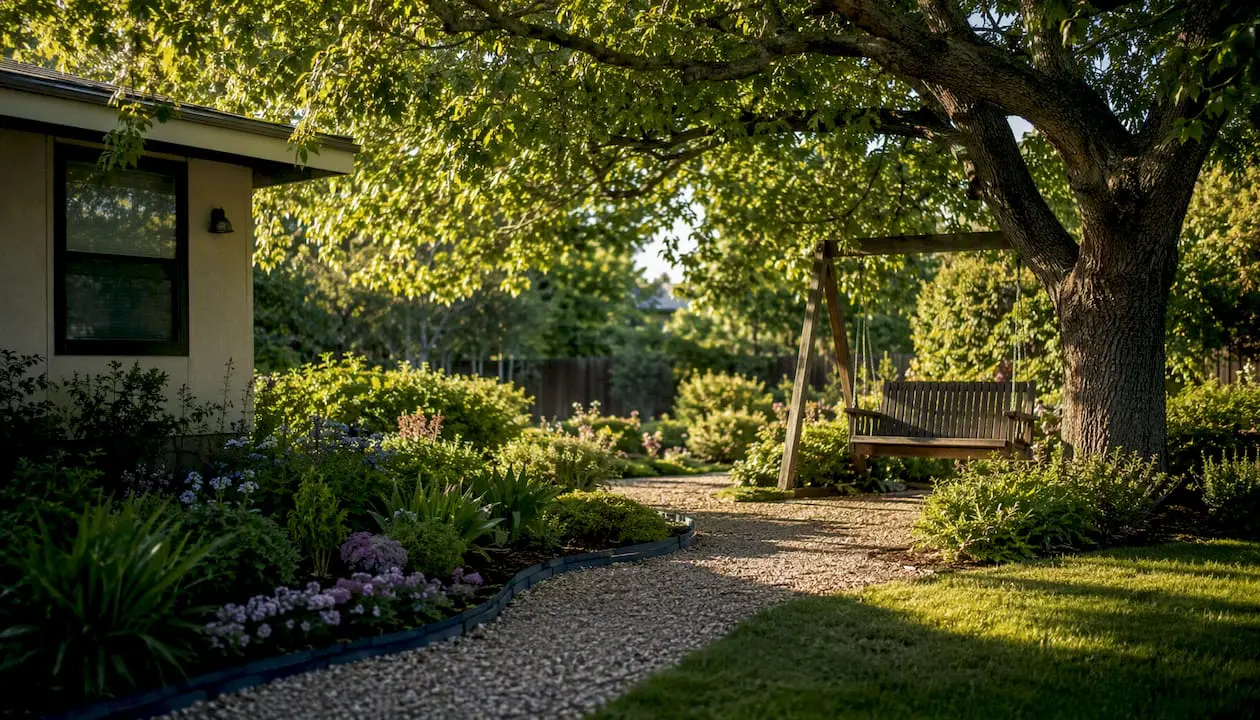 Mature shade tree providing yard shade