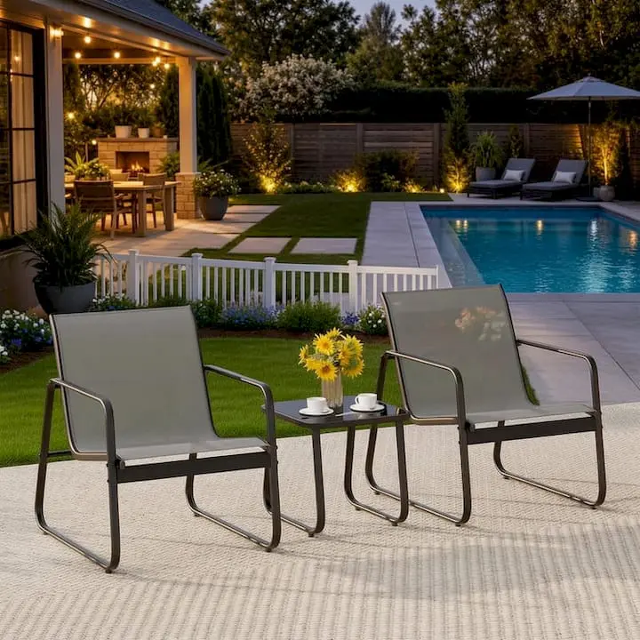 3-Piece Outdoor Patio Furniture Set – All-Weather Textilene ...