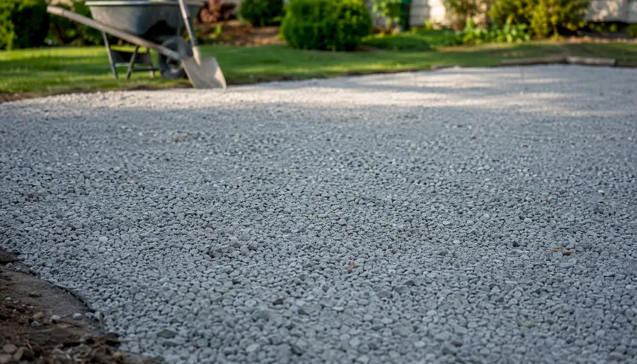 Compacted gravel base ready for pavers