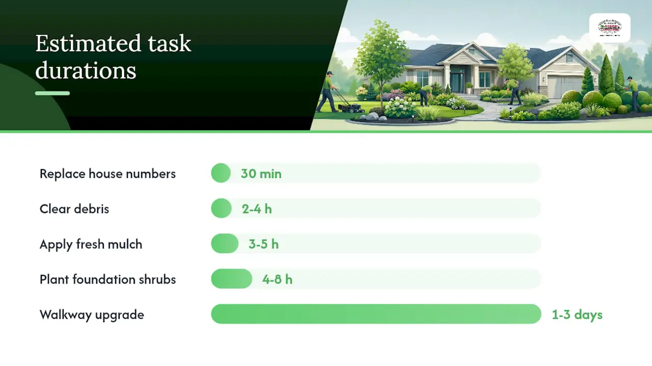 Timeline diagram of curb appeal refresh project phases