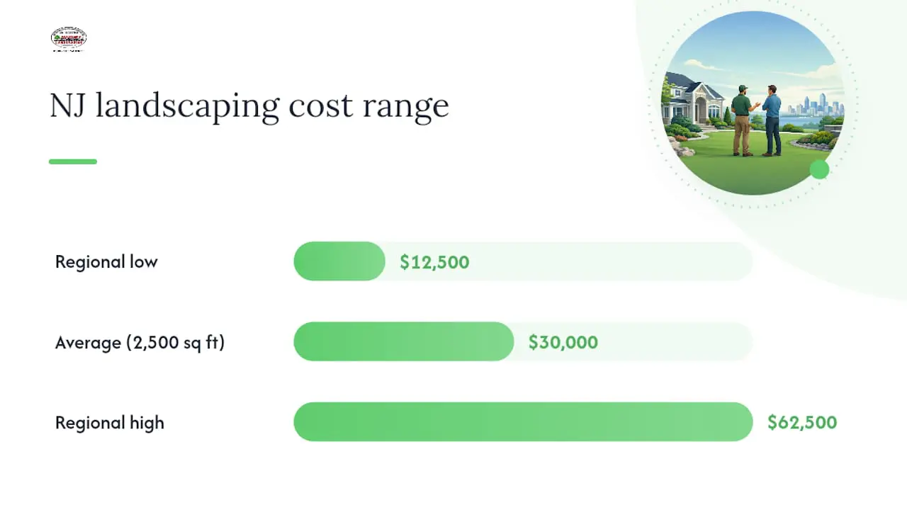 New Jersey landscaping cost range visualization