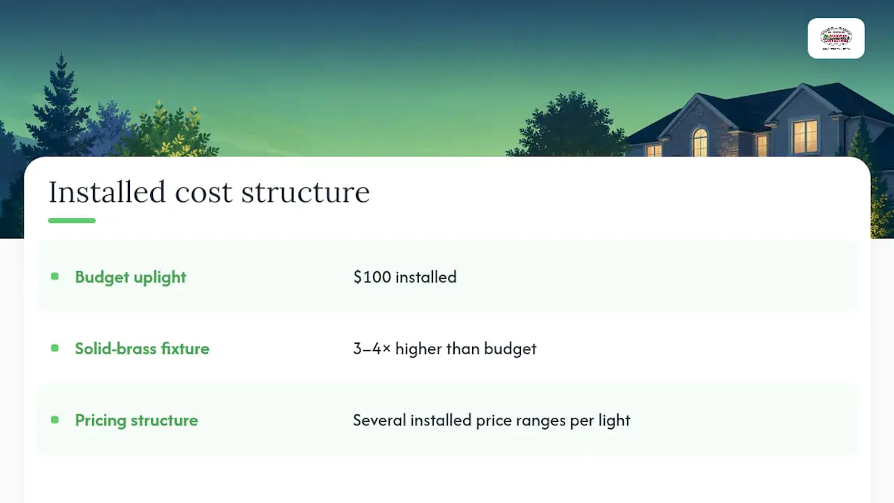 Landscape lighting fixture cost comparison