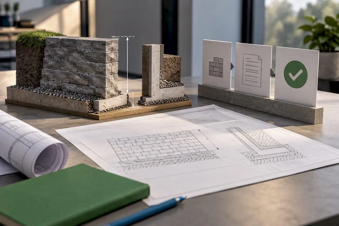 Retaining wall engineering and permit workflow