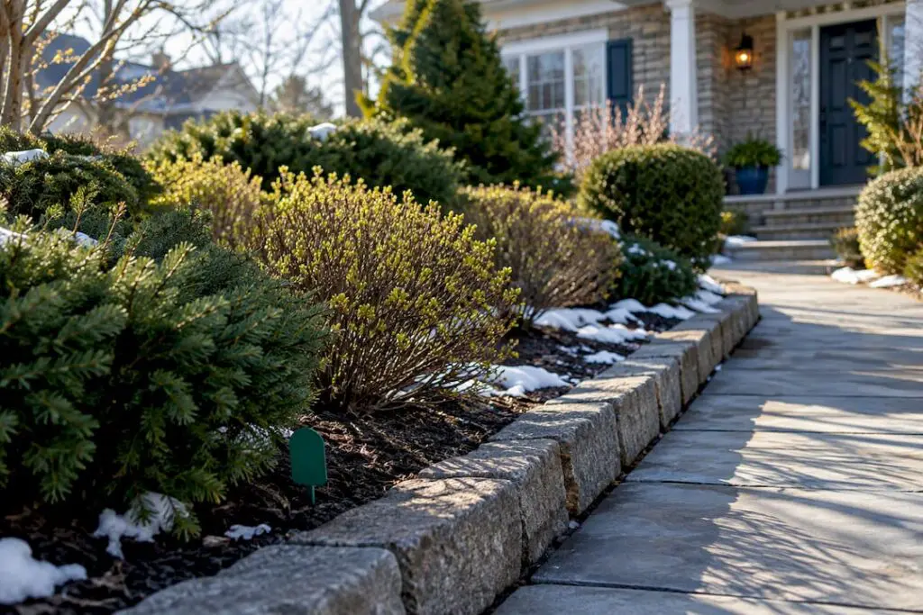 Mature New Jersey landscape after winter