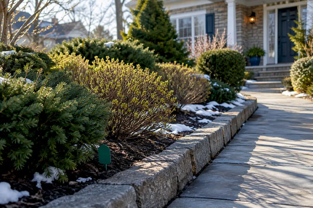 Mature New Jersey landscape after winter
