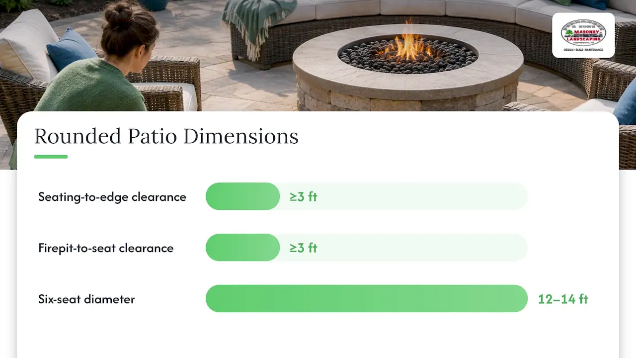 Rounded patios: designing focal spots that work — overview diagram