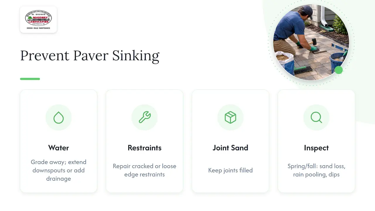 Four checks to prevent pavers sinking again