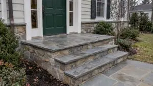 Stone steps and landing at a New Jersey entry